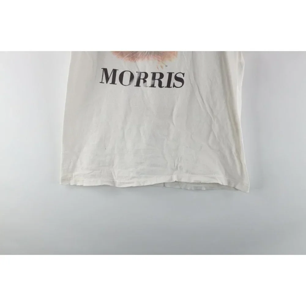 Vintage 70s Mens Medium 9Lives Morris the Cat Spell Out Short Sleeve T-Shirt USA - Picture 3 of 10